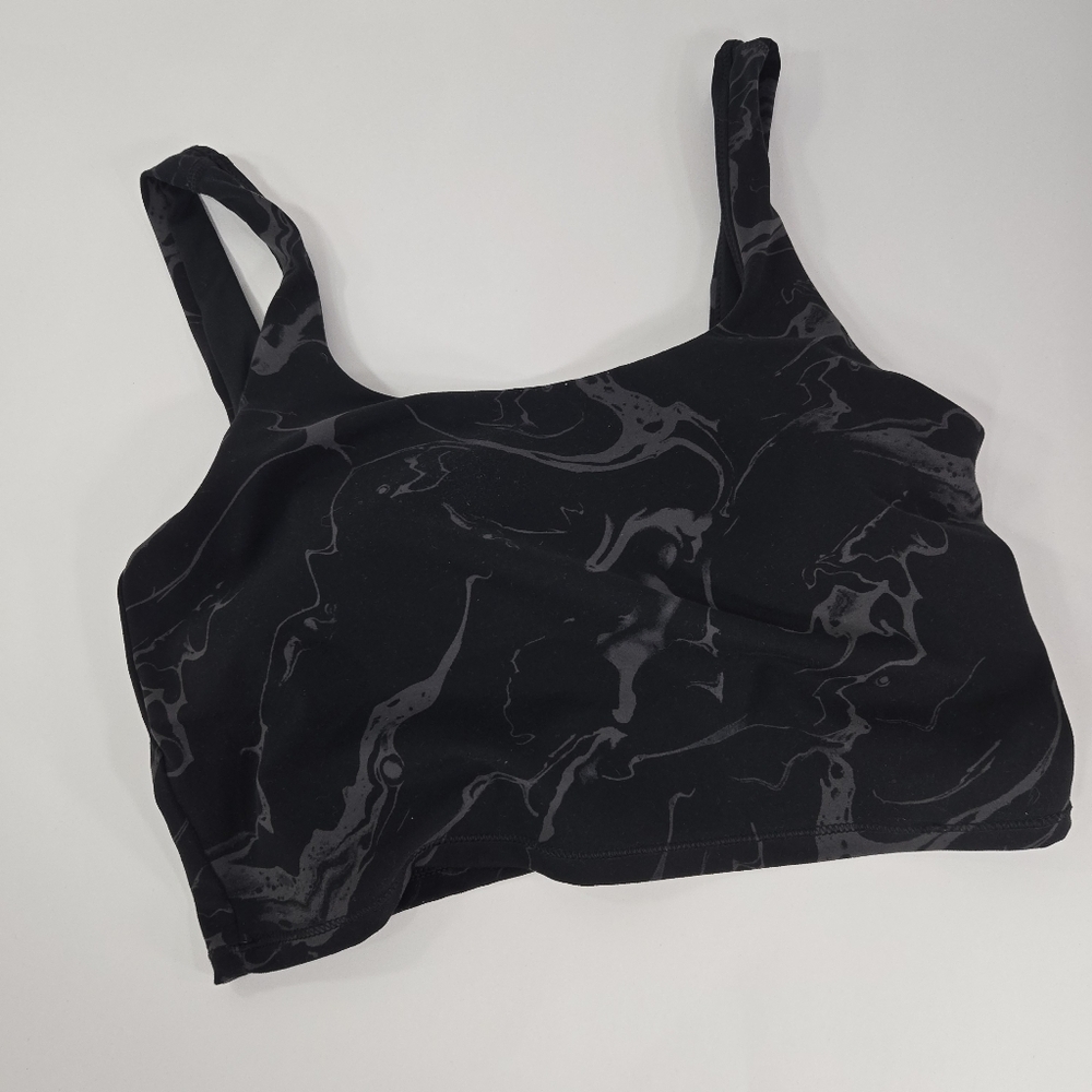 all in motion black printed sports bra